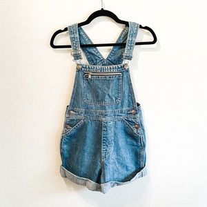 Vintage • Girls Short Denim Overalls